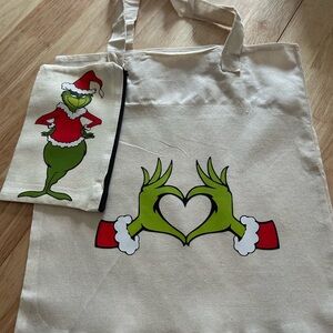 Grinch Canvas Tote and Pouch Set